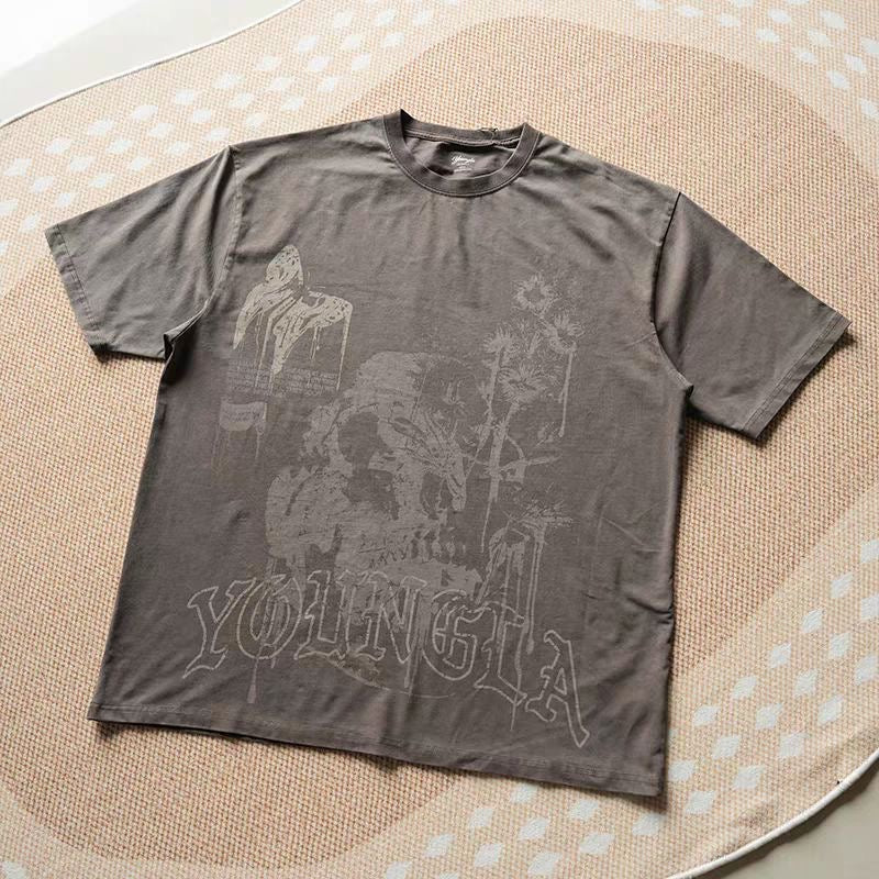 4078 - Floral Skull Butterfly Tees